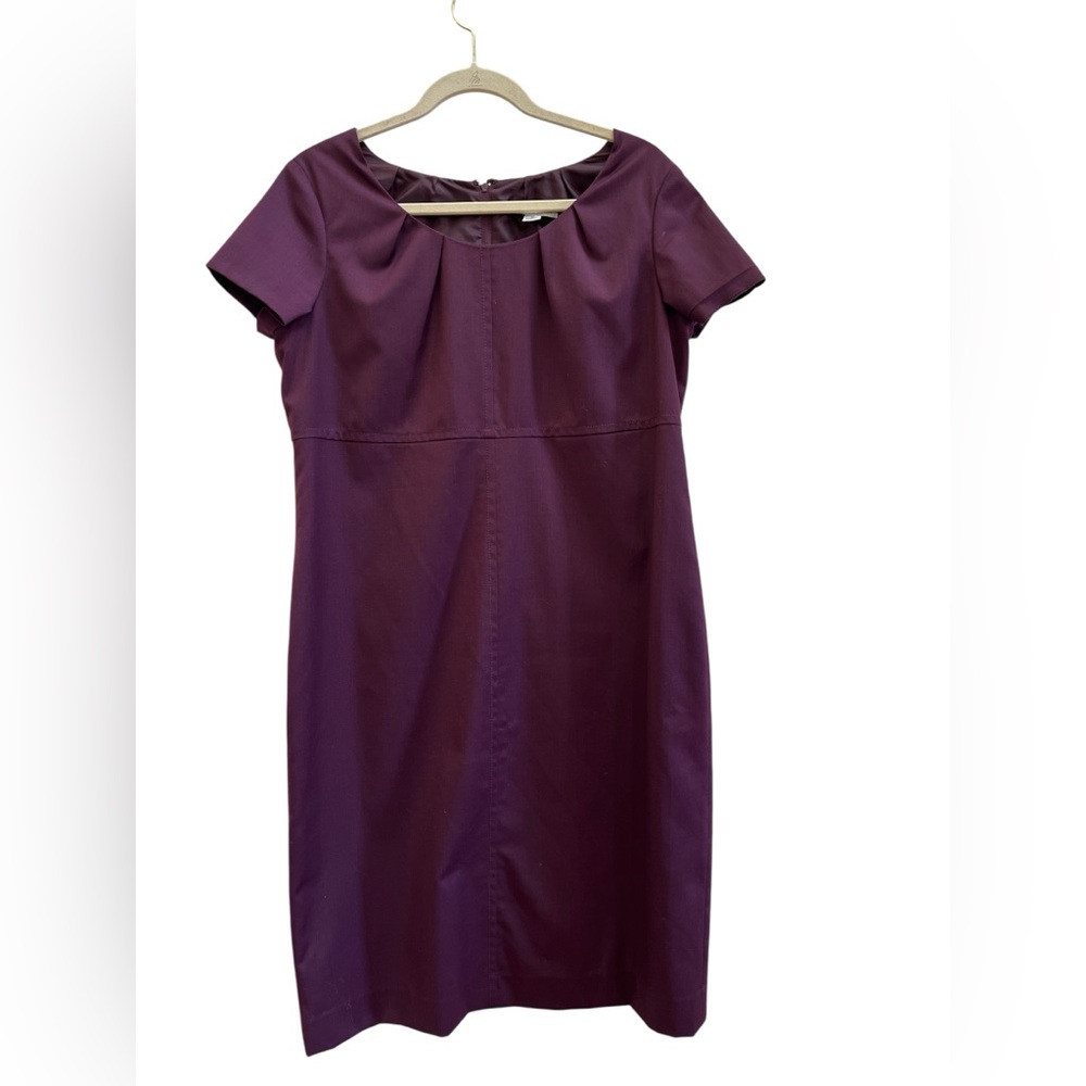 Pendleton Wool Blend Sheath Dress Size 14 Plum Executive Power Career Midi